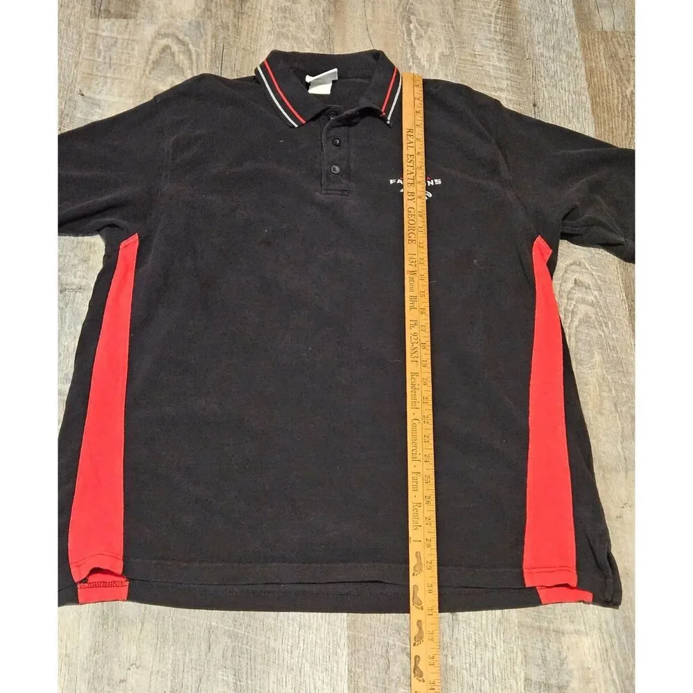 Atlanta Falcons NFL Men's Short Sleeve Black Red 3 Button Polo Shirt Size XL